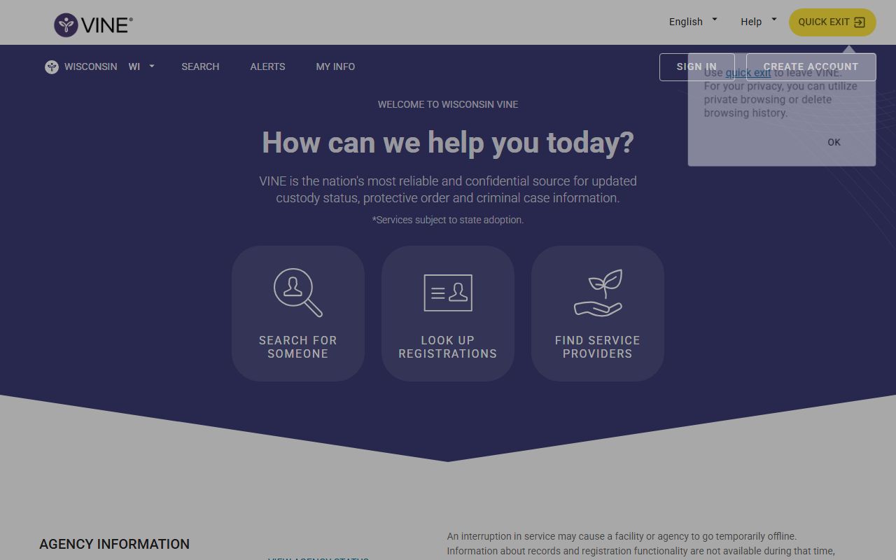 Dodge County inmate population Wisconsin VINELink custody status portal